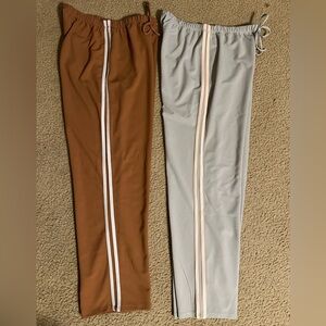 Women's Dual-Tone Joggers in Brown and Gray